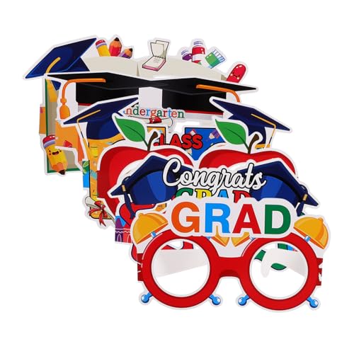 LRXIYODE 6 Stück Teiliges Papier Brillen Graduation Party Foto Requisiten Lustige Kindergarten Abschlussfeier Deko Leichte Tragbare Fotorequisiten für Vorschule und Freunde LRXIYODE 6 Stück Teiliges Papier Brillen Graduation Party Foto Requisiten Lustige Kindergarten Abschlussfeier Deko Leichte Tragbare Fotorequisiten für Vorschule und Freunde von LRXIYODE