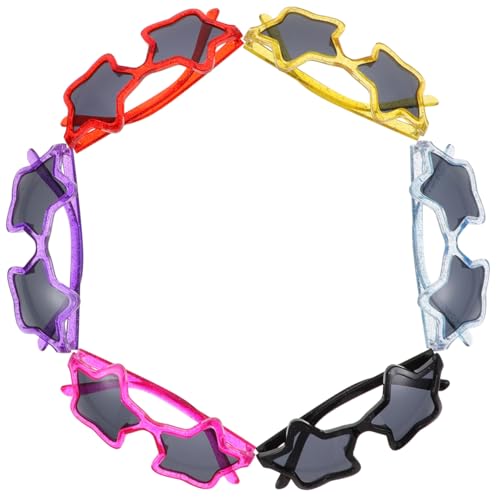 LRXIYODE 6 Stück Teiliges Sternförmige Sonnenbrillen in Schwarz Rot Gelb Blau Partybrille für Abschlussfeier Strand Pool und Langlebig Modisches Cosplay Accessoire für Mädchen Jungen LRXIYODE 6 Stück Teiliges Sternförmige Sonnenbrillen in Schwarz Rot Gelb Blau Partybrille für Abschlussfeier Strand Pool und Langlebig Modisches Cosplay Accessoire für Mädchen Jungen von LRXIYODE