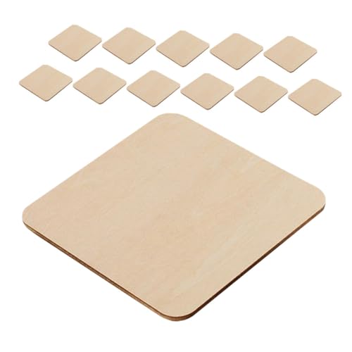LRXIYODE 60 Stück Quadratische Holzscheiben Naturbelassen für Diy Basteln Blanko Holzstücke zum Bemalen Gravieren Kinderspaß Leichte Holzplatten für Kreative Kunstprojekte und Dekoration von LRXIYODE