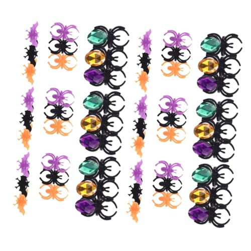 LRXIYODE 60 Stück Teiliges Halloween Ring Bunter Kunststoff Ringe mit Offenem Design Lustige Finger Ringe für Sicher Ungiftig Passend für Kostümpartys und Verkleidungsspiele LRXIYODE 60 Stück Teiliges Halloween Ring Bunter Kunststoff Ringe mit Offenem Design Lustige Finger Ringe für Sicher Ungiftig Passend für Kostümpartys und Verkleidungsspiele von LRXIYODE