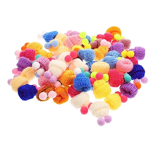 LRXIYODE 60Stücke Mini Strickmützen mit Dekorative Puppenhüte für DIY Bastelprojekte Niedliche Mützen zur Weinflaschen Dekoration für Kreative Bastelideen und von LRXIYODE