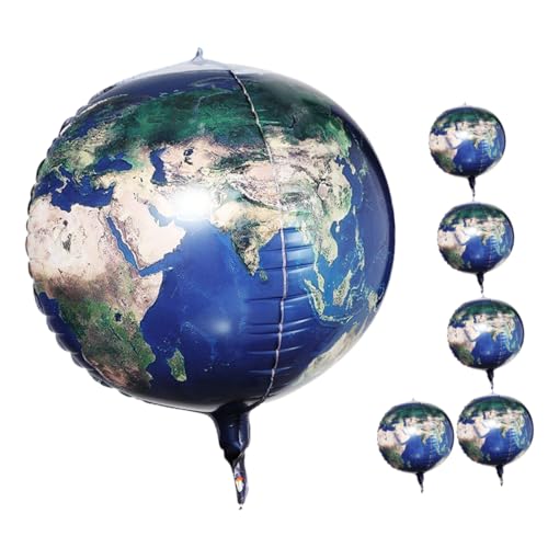LRXIYODE 6Stücke Erde Aluminium Filmballons Runde Planetballons Für Kreative Partydekorationen Und Geburtstagsfeiern Für Fotokabinen Und Unvergessliche Erinnerungen von LRXIYODE