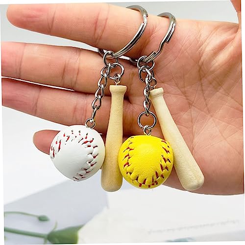 LRXIYODE 7 Stück Schlüsselbunddekoration Schlüsselanhänger Baseball-party-dekorationen Baseballschläger Schlüssel Zubehör Für Baseball -swag Schlüsselkette Dekorate Fledermäuse Pu Weiß von LRXIYODE