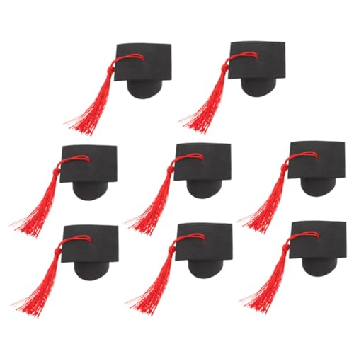 LRXIYODE 8 Stück Teiliges Mini Abschlusskappen mit Roten Quasten Elegante Graduation Cupcake Topper für Abschlussfeier Dekorative Tortendeko für Schulkind und Bachelor Party LRXIYODE 8 Stück Teiliges Mini Abschlusskappen mit Roten Quasten Elegante Graduation Cupcake Topper für Abschlussfeier Dekorative Tortendeko für Schulkind und Bachelor Party von LRXIYODE