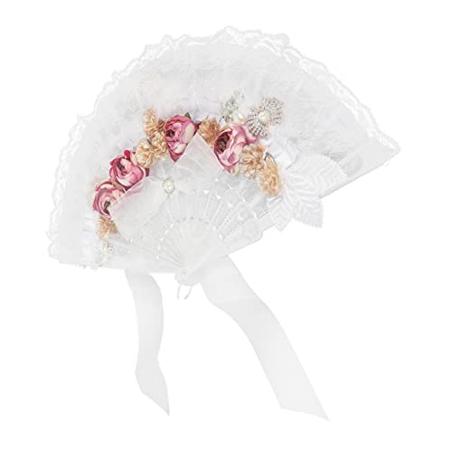 LRXIYODE Braut Faltfächer mit Spitze Eleganter Hochzeitsfächer mit Blumen Dekoration für Hochzeit Brautdusche und Polterabend Handfächer für Stilvolle Feiern und Dekoration LRXIYODE Braut Faltfächer mit Spitze Eleganter Hochzeitsfächer mit Blumen Dekoration für Hochzeit Brautdusche und Polterabend Handfächer für Stilvolle Feiern und Dekoration von LRXIYODE
