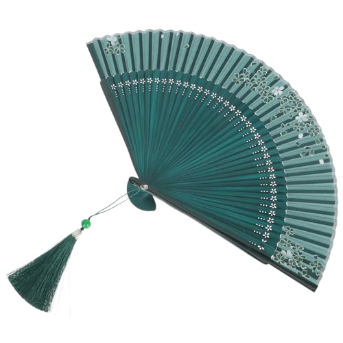 LRXIYODE Faltfächer aus Vintage Handfächer mit Blumenmuster Handgefertigter Tragbarer Fächer für Tanz Cosplay Deko Grün mit Weißen Kirschblüten LRXIYODE Faltfächer aus Vintage Handfächer mit Blumenmuster Handgefertigter Tragbarer Fächer für Tanz Cosplay Deko Grün mit Weißen Kirschblüten von LRXIYODE