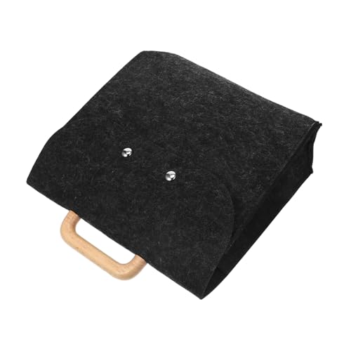 LRXIYODE Filz Business Tasche mit Holzgriff Minimalistischer Filz Organizer für Dokumente und Laptop Geräumige Aktenmappe für Büro und Business Stilvolle Handtasche in Dunkelgrau LRXIYODE Filz Business Tasche mit Holzgriff Minimalistischer Filz Organizer für Dokumente und Laptop Geräumige Aktenmappe für Büro und Business Stilvolle Handtasche in Dunkelgrau von LRXIYODE