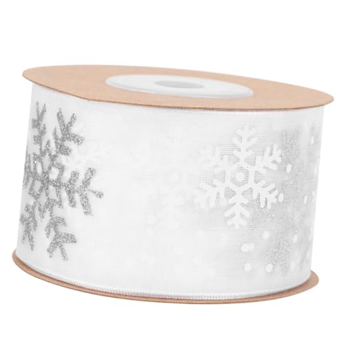 LRXIYODE Gedruckter Schneeflockengarngürtel Dekoration Organzaband Schneeflocke Weihnachten für Wickelband Schneeflockenband DIY -Handwerksband Geschenkband Polyester Weiß LRXIYODE Gedruckter Schneeflockengarngürtel Dekoration Organzaband Schneeflocke Weihnachten für Wickelband Schneeflockenband DIY -Handwerksband Geschenkband Polyester Weiß von LRXIYODE