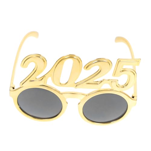 LRXIYODE Goldene Runde Partybrille Silvester Brille Neujahrs Accessoire Lustige Foto Requisite für Erwachsene und Abschlussfeier von LRXIYODE