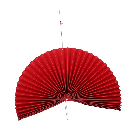 LRXIYODE Hängender Fächer im chinesischen Stil Tanzen faltbar hängender Deko-Fan Hochzeit Party -Requisiten Deckenanhänger Festliche Versorgung hängender Papierfächer Perlenpapier rot von LRXIYODE