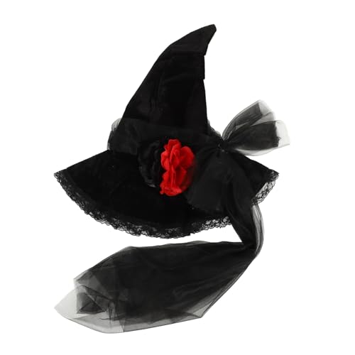 LRXIYODE Halloween Hexenhut Damen Barock Netzstoff mit Blüten Leichter Faszinator für Halloween Party Vielseitiger Hexenhut als Partydeko und Karnevalszubehör Einheitsgröße LRXIYODE Halloween Hexenhut Damen Barock Netzstoff mit Blüten Leichter Faszinator für Halloween Party Vielseitiger Hexenhut als Partydeko und Karnevalszubehör Einheitsgröße von LRXIYODE