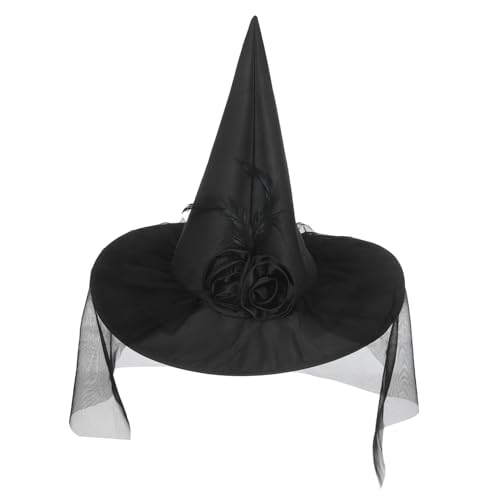 LRXIYODE Halloween Hexenhut Damen Karneval Cosplay Spitzhut Schwarz Netzstoff Partyhut für Kostümpartys und Themenveranstaltungen LRXIYODE Halloween Hexenhut Damen Karneval Cosplay Spitzhut Schwarz Netzstoff Partyhut für Kostümpartys und Themenveranstaltungen von LRXIYODE