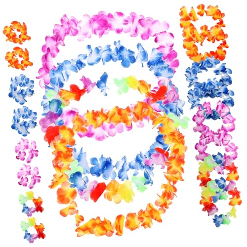 LRXIYODE Hawaii Party Blumenkränze mit Halskette Armband Stirnband Bunte Leichte Dekoration für Tropische Strandpartys Festivals Hochzeiten und Sommer events LRXIYODE Hawaii Party Blumenkränze mit Halskette Armband Stirnband Bunte Leichte Dekoration für Tropische Strandpartys Festivals Hochzeiten und Sommer events von LRXIYODE