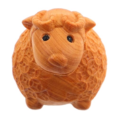 LRXIYODE Klein Und Niedlich Handgefertigte Schaf-Figur Aus Einzigartigem Holz Deko-Ornament Für Ostern Liebevolle Tischdekoration Handgeschnitzte Tier-skulptur Für Tierliebhaber von LRXIYODE