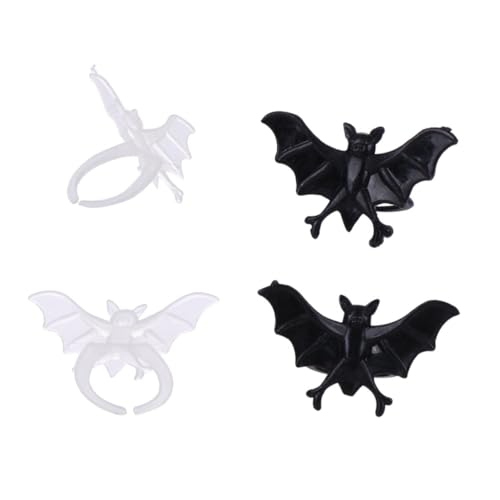 LRXIYODE Leuchtende Fledermaus Ringe Halloween Finger Ringe Kunststoff Party Deko Kostüm Zubehör für Halloween Kostümparty und Gruselige Feiern Zufällige Farbe von LRXIYODE