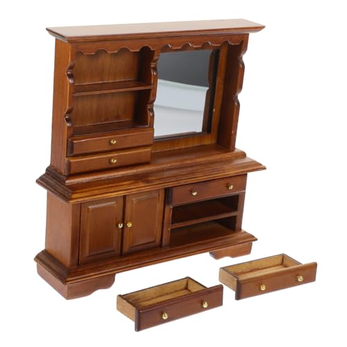 LRXIYODE Miniatur Kommode aus Holz Detailliertes Puppenhaus Möbel Modell Natürliche Textur Sicher für Dekoration für Miniaturhäuser und Kleine Puppenzimmer von LRXIYODE