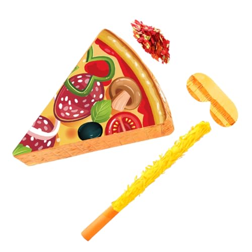 LRXIYODE Pizza Pinata mit Schlagstab Augenbinde und Konfetti Kreative Pizza Scheiben Partydeko für Cinco De Mayo Kindergeburtstag und Food Themen Feier LRXIYODE Pizza Pinata mit Schlagstab Augenbinde und Konfetti Kreative Pizza Scheiben Partydeko für Cinco De Mayo Kindergeburtstag und Food Themen Feier von LRXIYODE