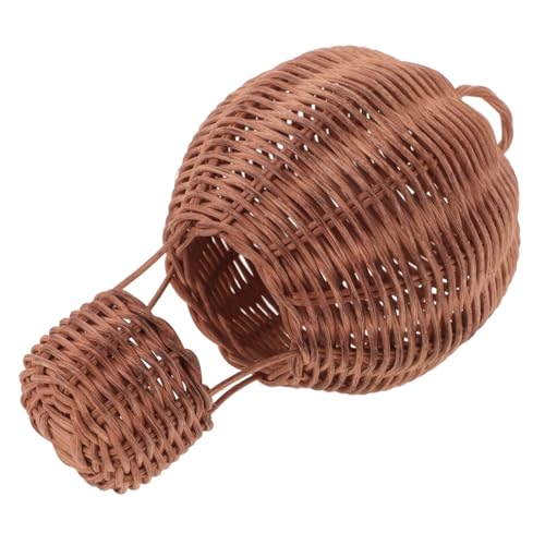LRXIYODE Rattan Heißluftballon Wanddeko Handgewebtes Korbdekor für Kinderzimmer Wohnzimmer als Fotorequisiten für Babyfotos Einfache Montage für Vielseitige Wohnraumgestaltung Charmante von LRXIYODE
