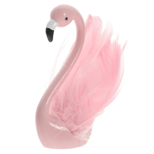 LRXIYODE Resin Flamingo Statue Tischdeko Flamingo Figur Süßes Auto Ornament Garten Dekoration Detailreich Charmant für Zuhause und Erwachsene von LRXIYODE