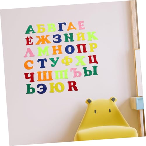 LRXIYODE Russische Alphabet Felt Sticker für Lernspielzeug Bunte Abnehmbare Buchstaben Wandaufkleber aus Filz und Vliesstoff Schadenfreie Pädagogische Dekoration für Vorschule und von LRXIYODE