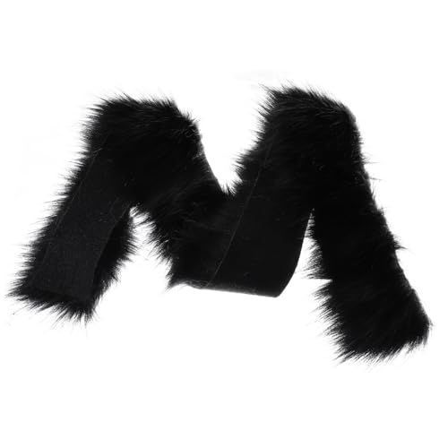 LRXIYODE Schwarzes Kunstfellband Faux Fur Trim für Schuhe Kleidung DIY Dekoration Warmes Weiches Fellimitat für Mützen Taschen Hausschuhe und Handgefertigte Kostüme von LRXIYODE