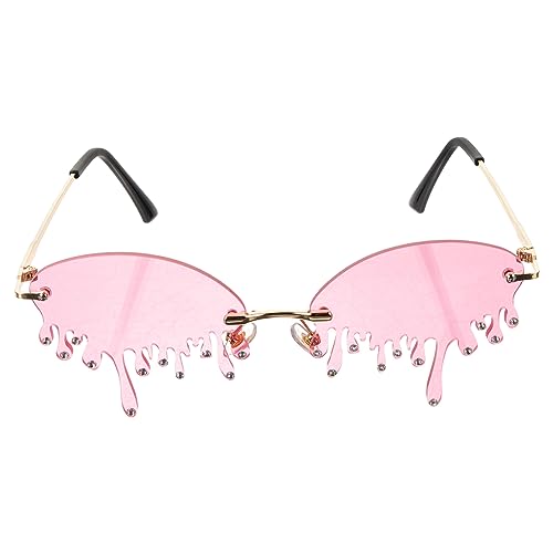LRXIYODE Sonnenbrille für Damen Lustige Dekorative Brille für Partys Besondere Anlässe Einzigartiges Design Goldrahmen mit Pinken Gläsern Langlebig LRXIYODE Sonnenbrille für Damen Lustige Dekorative Brille für Partys Besondere Anlässe Einzigartiges Design Goldrahmen mit Pinken Gläsern Langlebig von LRXIYODE