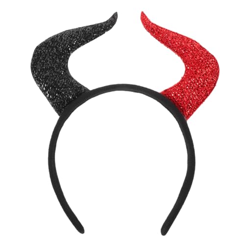LRXIYODE Teufelshörner Haarreif Halloween Kostüm Zubehör Roter Hörner Stirnband Rutschfest Leicht für Cosplay Party Fasching Karneval Damen Herren von LRXIYODE