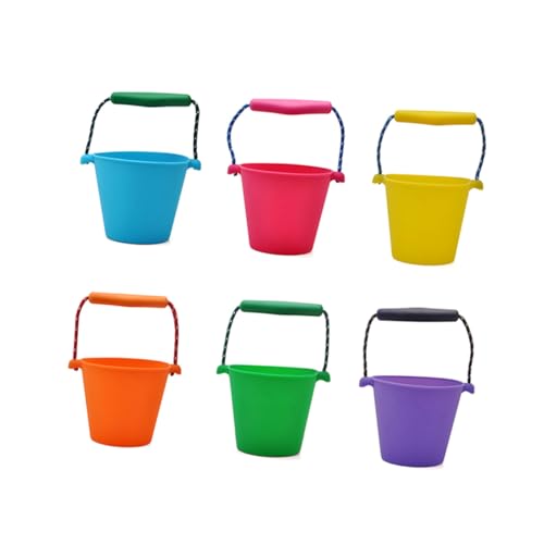 LRXIYODE Tragbarer Faltbarer Silikon Wassereimer mit Verstellbarem Griff Weicher Robuster Outdoor Eimer für Camping Picknick Platzsparend und Geruchlos Blau Zufällige Farbe Zufällige Farbe von LRXIYODE