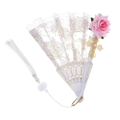 LRXIYODE Vintage Lace Folding Fan Handfächer für Tanz Cosplay Teeparty Faltbarer Fächer mit Eleganter Spitze Requisite für Hochzeiten Fotos Leicht Tragbar für Kostüme Dekoration LRXIYODE Vintage Lace Folding Fan Handfächer für Tanz Cosplay Teeparty Faltbarer Fächer mit Eleganter Spitze Requisite für Hochzeiten Fotos Leicht Tragbar für Kostüme Dekoration von LRXIYODE