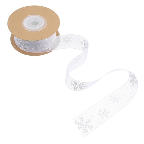 LRXIYODE Weihnachtliches Chiffonband mit Silbernen Schneeflocken Rolle Weiches Glattes Geschenkband für Geschenkverpackung Bastelprojekte und Festliche Dekorationen LRXIYODE Weihnachtliches Chiffonband mit Silbernen Schneeflocken Rolle Weiches Glattes Geschenkband für Geschenkverpackung Bastelprojekte und Festliche Dekorationen von LRXIYODE