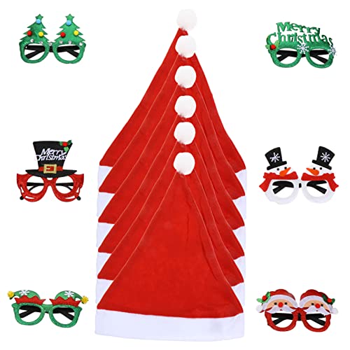 LRXIYODE Weihnachtsbrillen und Mützen Teilig Langlebige Partybrillen und Weihnachtsmützen für Weihnachtsfeiern Silvester Karneval Fotorequisiten und Cosplay LRXIYODE Weihnachtsbrillen und Mützen Teilig Langlebige Partybrillen und Weihnachtsmützen für Weihnachtsfeiern Silvester Karneval Fotorequisiten und Cosplay von LRXIYODE