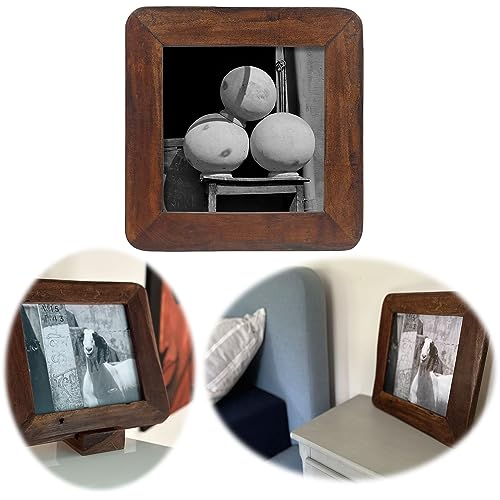 LS-LebenStil Vintage Bilderrahmen Dehli 20x20cm Fund-Holz Recycelt Fotorahmen Retro von LS-LebenStil