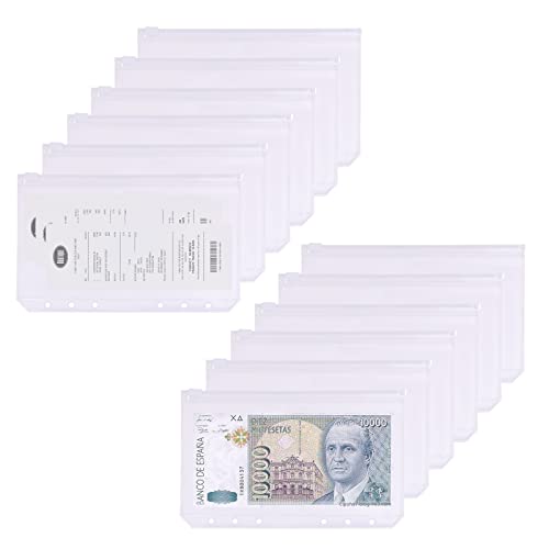 LSAMA 12Pcs A6 6-Loch Bindertaschen, Reißverschluss-Bindetaschen für A6-Notizbücher, wasserdichte PVC-Budget-Umschläge LSAMA 12Pcs A6 6-Loch Bindertaschen, Reißverschluss-Bindetaschen für A6-Notizbücher, wasserdichte PVC-Budget-Umschläge von LSAMA