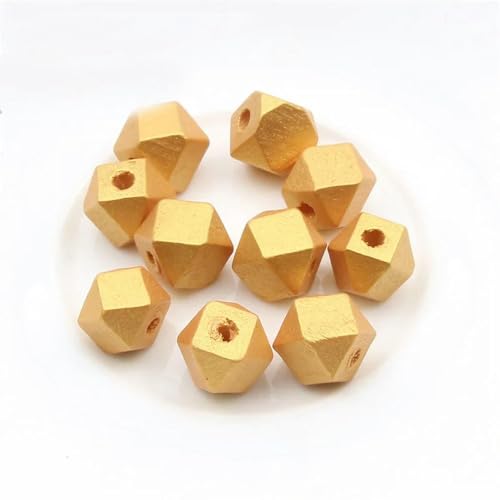 LSFWJP 200 Stück 10/12/16/20 mm Goldfarbe Silberfarbe Natürliche facettierte Holzperlen Holz Achteck Lose Perlen Schmuckherstellung DIY Armband Halskette LSFWJP 200 Stück 10/12/16/20 mm Goldfarbe Silberfarbe Natürliche facettierte Holzperlen Holz Achteck Lose Perlen Schmuckherstellung DIY Armband Halskette von LSFWJP