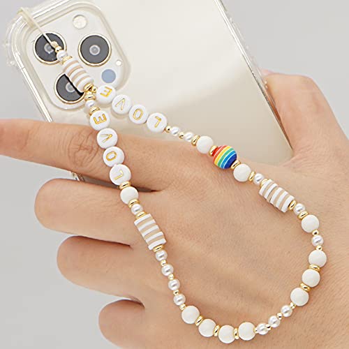 Böhmische Handyanhänger, Perle Handykette Acryl Handy Lanyard Kette Bunte Perlen Mobile Phone Strap für Frauen Mädchen Charm Anhänger Handyschlaufe Lanyard Perlen Kette für Handy Mobile Handyschmuck Böhmische Handyanhänger, Perle Handykette Acryl Handy Lanyard Kette Bunte Perlen Mobile Phone Strap für Frauen Mädchen Charm Anhänger Handyschlaufe Lanyard Perlen Kette für Handy Mobile Handyschmuck von LSGGTIM