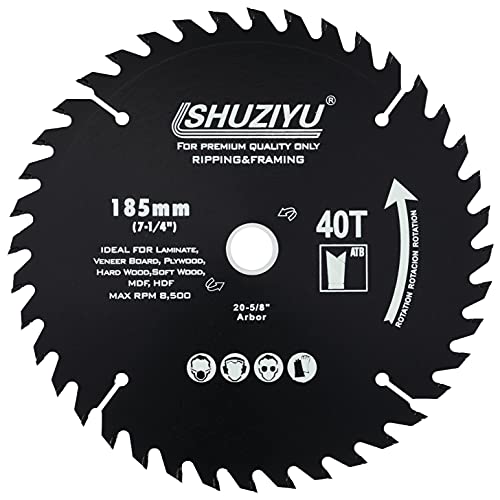 LSHUZIYU. 185mm 40T, Mittelloch 20mm mit 15.88mm Unterlegscheibe, Kreissägeblatt für die Holzbearbeitung, Sägeblatt für Holz. LSHUZIYU. 185mm 40T, Mittelloch 20mm mit 15.88mm Unterlegscheibe, Kreissägeblatt für die Holzbearbeitung, Sägeblatt für Holz. von LSHUZIYU