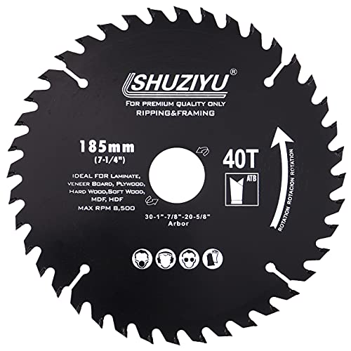 LSHUZIYU. 185mm 40T, Mittelloch 30mm mit 25.4-22.23-20-15.88mm Unterlegscheibe, Kreissägeblatt für die Holzbearbeitung, Sägeblatt für Holz. LSHUZIYU. 185mm 40T, Mittelloch 30mm mit 25.4-22.23-20-15.88mm Unterlegscheibe, Kreissägeblatt für die Holzbearbeitung, Sägeblatt für Holz. von LSHUZIYU