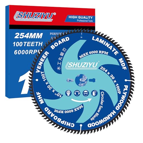 LSHUZIYU. 254mm 100T, Mittelloch 30mm mit 25.4-22.23-20-15.88mm Unterlegscheibe, Kreissägeblatt für die Holzbearbeitung, Sägeblatt für Holz. LSHUZIYU. 254mm 100T, Mittelloch 30mm mit 25.4-22.23-20-15.88mm Unterlegscheibe, Kreissägeblatt für die Holzbearbeitung, Sägeblatt für Holz. von LSHUZIYU