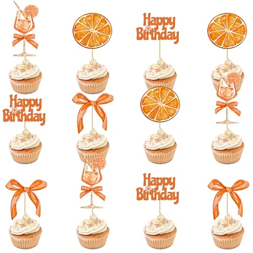 Orangen Deko Geburtstag Cupcake Toppers - 24 StüCk Geburtstag Orangen Glitzer Orange Geburtstagsdeko Frauen MäNner FüR Cocktail Bachelorette Sommer Strandparty Orange Zitrus Party Orangen Deko Geburtstag Cupcake Toppers - 24 StüCk Geburtstag Orangen Glitzer Orange Geburtstagsdeko Frauen MäNner FüR Cocktail Bachelorette Sommer Strandparty Orange Zitrus Party von LSISIIUYSL