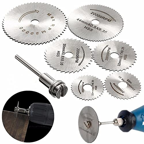 LSLANSOON 6 Stück HSS Sägeblätter mit 1/8 Zoll Schaft Verlängerungsstange, Set für rotierende Werkzeuge aus Hochgeschwindigkeitsstahl, geeignet für Holz, Kunststoff, Metall und mehr LSLANSOON 6 Stück HSS Sägeblätter mit 1/8 Zoll Schaft Verlängerungsstange, Set für rotierende Werkzeuge aus Hochgeschwindigkeitsstahl, geeignet für Holz, Kunststoff, Metall und mehr von LSLANSOON
