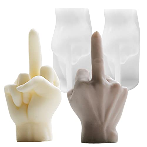 LSLEVA 2 Stück Mittelfinger-förmige Silikon-Kerzenformen, Gestenformen für Kerzenherstellung, Harz, Seife, Gießen, Kuchen, Schokolade, DIY, kreative 3D-Handformen für Geschenke, Heimdekoration, 9,7 cm LSLEVA 2 Stück Mittelfinger-förmige Silikon-Kerzenformen, Gestenformen für Kerzenherstellung, Harz, Seife, Gießen, Kuchen, Schokolade, DIY, kreative 3D-Handformen für Geschenke, Heimdekoration, 9,7 cm von LSLEVA