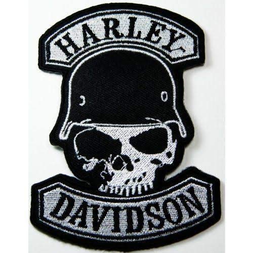 LSM Harley Davidson Solider Skull – Gestickter Motorrad/Biker Patch von LSM