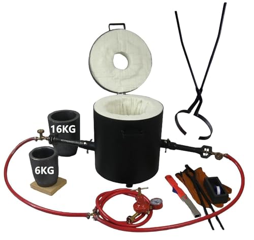 LSMIITTH 16KG Großer Propan-Schmelzofen mit Graphit-Tiegel und 2in1 Tiegelzangen zum Ausgießen und Heben, Dual Brennern Metall Gießerei Brennofen für Gold Silber Kupfer Aluminium Full Casting Tool Kit LSMIITTH 16KG Großer Propan-Schmelzofen mit Graphit-Tiegel und 2in1 Tiegelzangen zum Ausgießen und Heben, Dual Brennern Metall Gießerei Brennofen für Gold Silber Kupfer Aluminium Full Casting Tool Kit von LSMIITTH