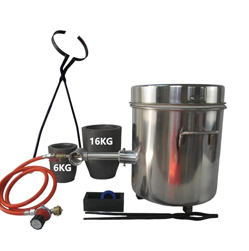 Propan-Schmelzofen Einzelbrenner mit 2in1 Heb- und Gießzange, Edelstahl Gas Brennofen mit 16KG Graphit-Tiegel, Gießerei-Klin für Metall Gold Silber Kupfer Aluminium Full Casting Tool Kit Propan-Schmelzofen Einzelbrenner mit 2in1 Heb- und Gießzange, Edelstahl Gas Brennofen mit 16KG Graphit-Tiegel, Gießerei-Klin für Metall Gold Silber Kupfer Aluminium Full Casting Tool Kit von LSMIITTH