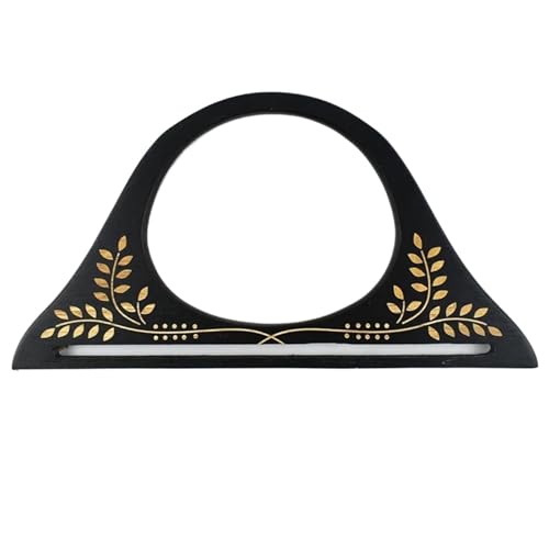 LSNNMU Hölzerne Taschengriffe 2 Stücke 25cm Geprägte Holztaschen Griff Geldbörse Rahmen Handtasche Woven Tasche DIY Griff for Die Herstellung Von Tasche Zubehör(Black) von LSNNMU