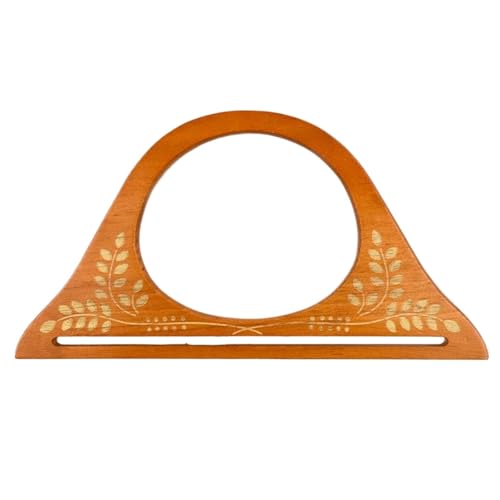 LSNNMU Hölzerne Taschengriffe 2 Stücke 25cm Geprägte Holztaschen Griff Geldbörse Rahmen Handtasche Woven Tasche DIY Griff for Die Herstellung Von Tasche Zubehör(Light Coffee) von LSNNMU