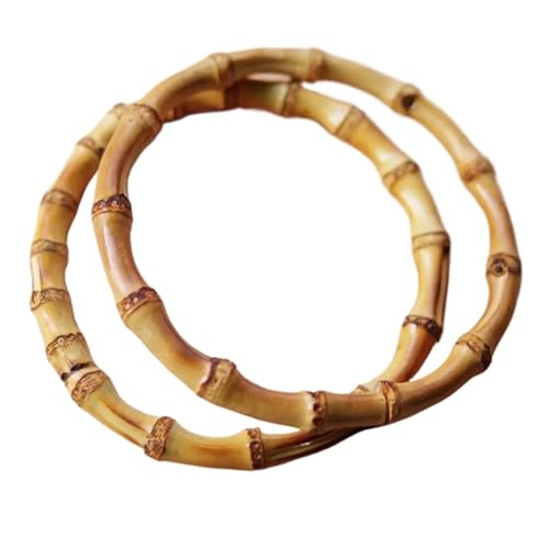 LSNNMU Hölzerne Taschengriffe 4 Pcs Ringe Tasche Griffe DIY Handgemachte Holz Taschen Verschluss Runde Griff Geldbörse Gewebt Zubehör(10CM) von LSNNMU