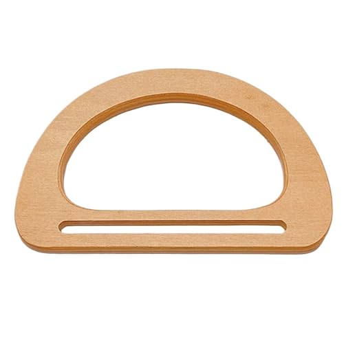 LSNNMU Hölzerne Taschengriffe 4 Stück 15 cm D-förmige Holzgriffe DIY Ersatzhandtaschen-Tragegriffe Geldbörsen-Taschen-Riemen Taschengriff-Zubehör(Brown) von LSNNMU