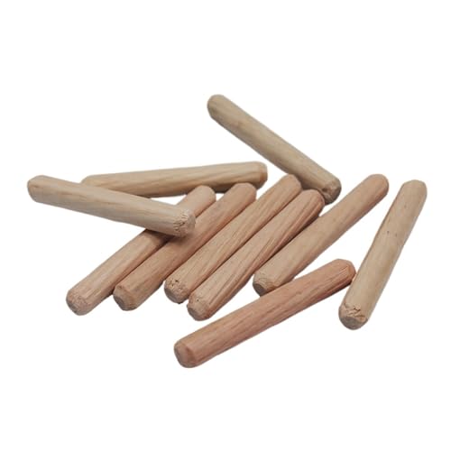 LSNNMU Holzdübel 100 Stück 6 mm 8 mm 10 mm Holzdübel for Schränke, Schubladen, rund, geriffelt, Holz, Basteldübel, Stangen, Möbelbeschlag, Dübelstift(6mm) von LSNNMU