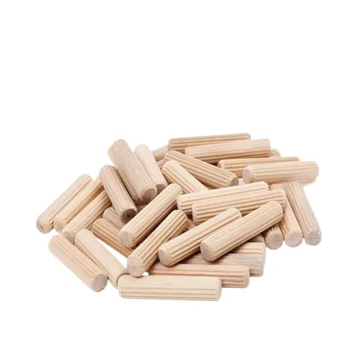 LSNNMU Holzdübel 50 Stück Dübel for die Holzbearbeitung, Basteln, Dübelstifte, Stangen, Möbelbeschlag, Dübelstift, Holz, Schrank, Schublade, rund, geriffelt, Holz(1x4cm) von LSNNMU